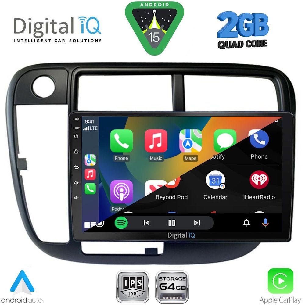DIGITAL IQ RSD 1186_CPA CLIMA (9inc) MULTIMEDIA TABLET for HONDA CIVIC mod. 1995-2001 - immagine 2