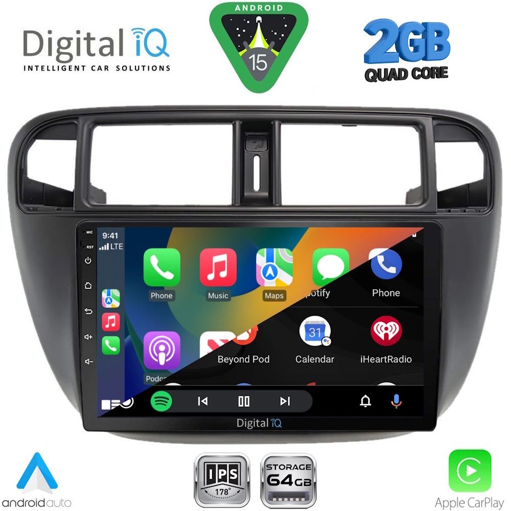 DIGITAL IQ RSD 1186_CPA A/C (9inc) MULTIMEDIA TABLET for HONDA CIVIC mod. 1995-2001 - immagine 2