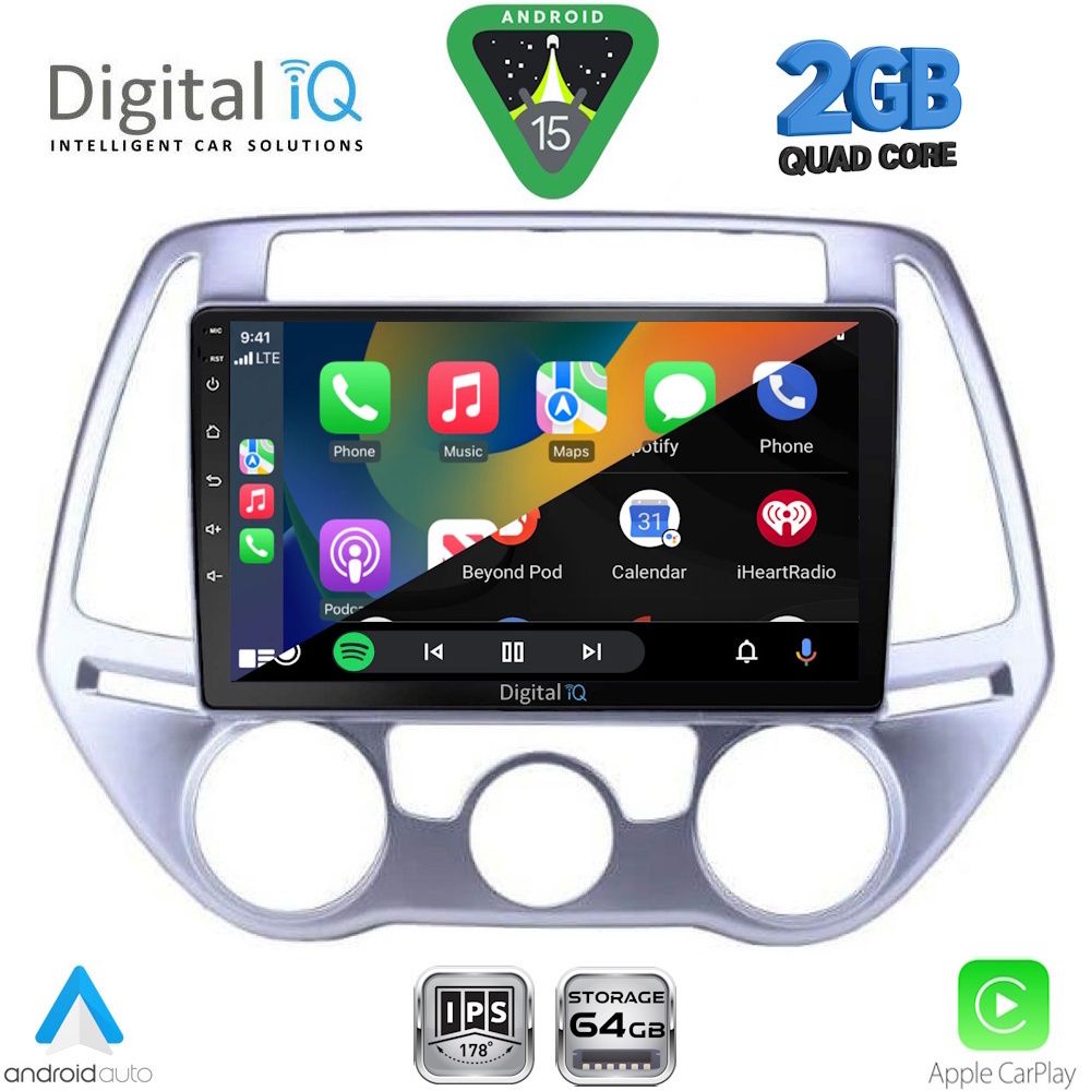 DIGITAL IQ RSD 1227_CPA A/C (9inc) MULTIMEDIA TABLET for HYUNDAI i20 mod. 2008-2012 - immagine 2