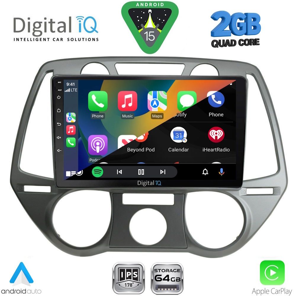 DIGITAL IQ RSD 1228_CPA A/C (9inc) MULTIMEDIA TABLET for HYUNDAI i20 mod. 2008-2012 - immagine 2