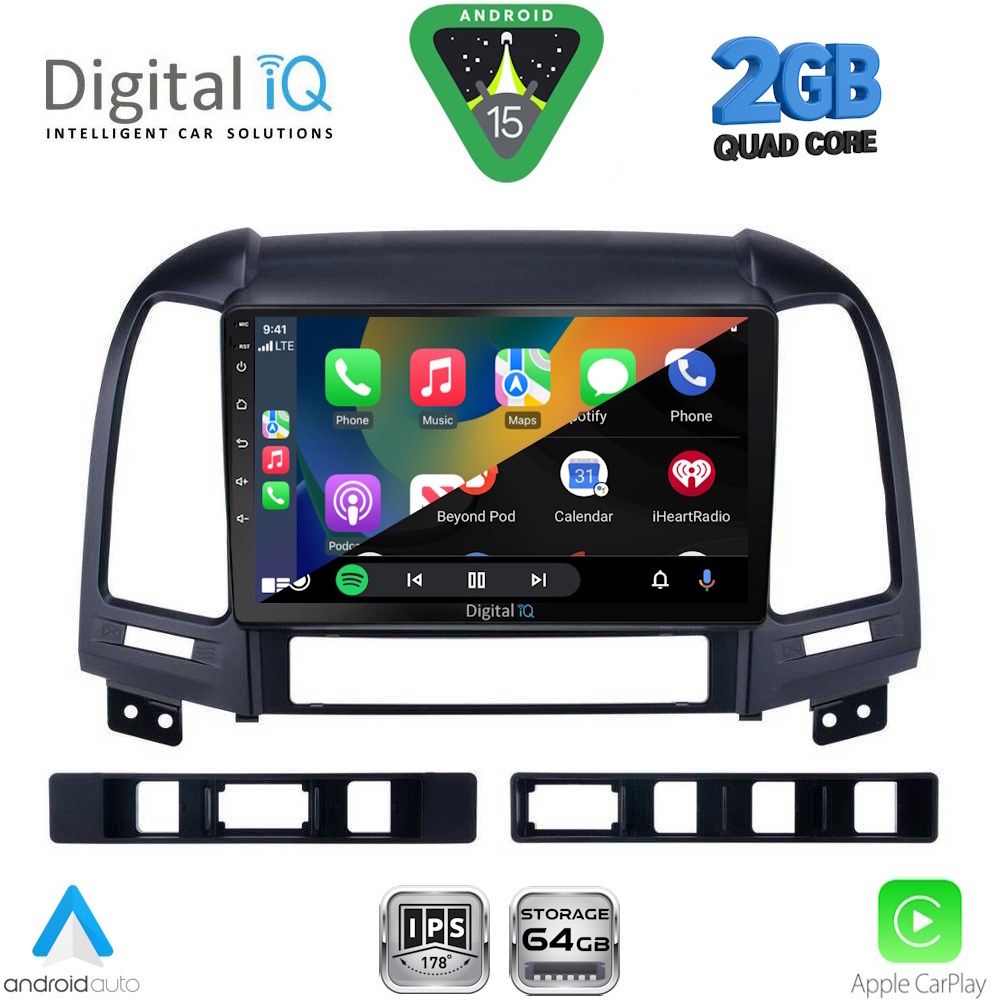 DIGITAL IQ RSD 1239_CPA (9inc) MULTIMEDIA TABLET for HYUNDAI SANTA FE mod. 2005-2013 - immagine 2