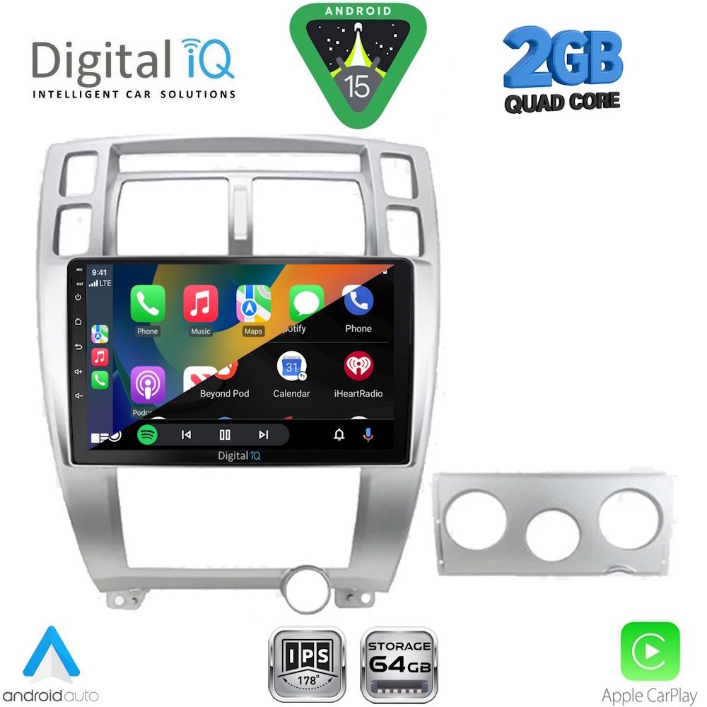 DIGITAL IQ RSD 1241SL_CPA (10inc) MULTIMEDIA TABLET for HYUNDAI TUCSON mod. 2004-2010 (SILVER) - immagine 2