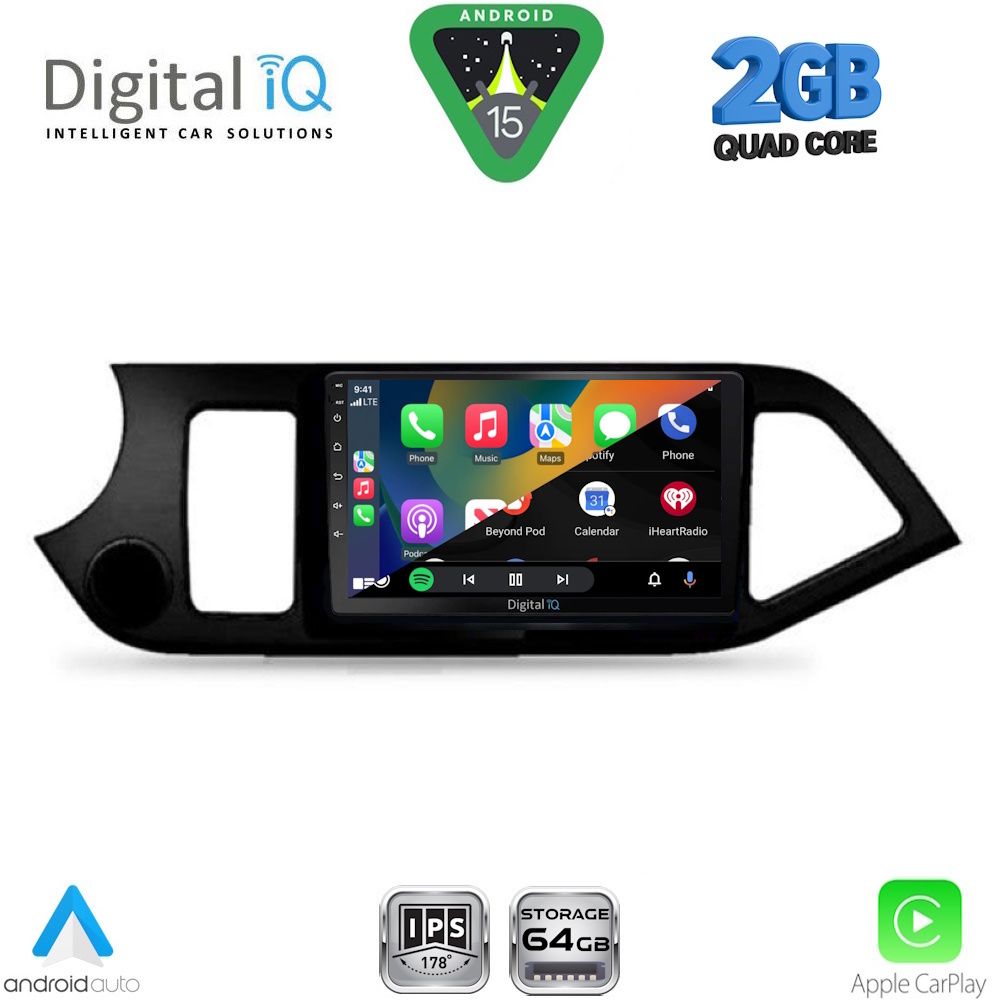 DIGITAL IQ RSD 1308_CPA (9inc) MULTIMEDIA TABLET for KIA PICANTO mod. 2011-2017 - immagine 2