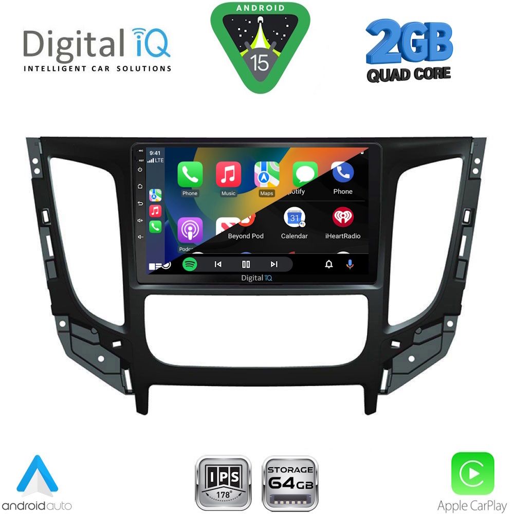 DIGITAL IQ RSD 1437_CPA CLIMA (9inc) MULTIMEDIA TABLET for MITSUBISHI L200 mod. 2015-2019 with CLIMA - immagine 2