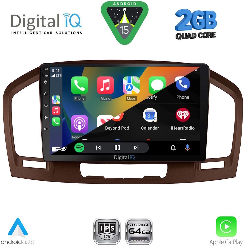 DIGITAL IQ RSD 1491BR_CPA (9inc) MULTIMEDIA TABLET for OPEL INSIGNIA mod.2008-2013 (BROWN) - immagine 2