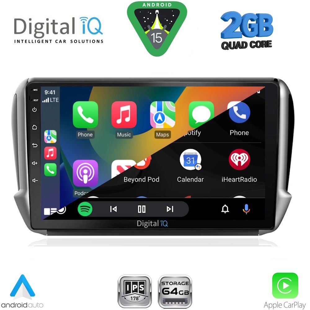 DIGITAL IQ RSD 1508_CPA (10inc) MULTIMEDIA TABLET for PEUGEOT 208-2008 mod. 2012-2021 - immagine 2
