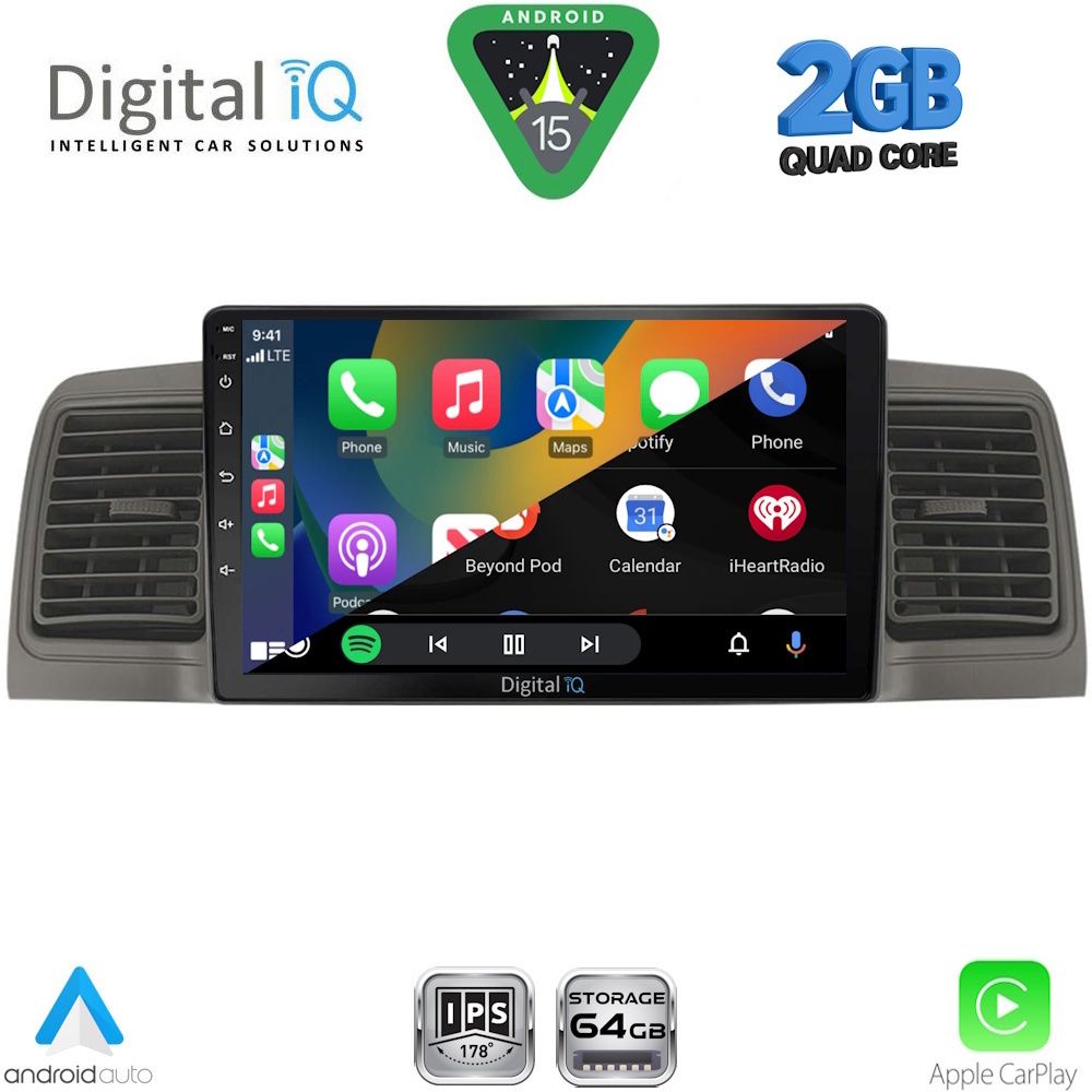 DIGITAL IQ RSD 1712GR_CPA (9inc) MULTIMEDIA TABLET for TOYOTA COROLLA mod. 2001-2006 (GREY) - immagine 2