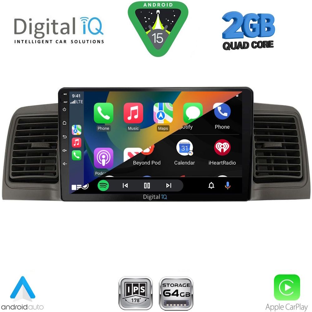 DIGITAL IQ RSD 1712BL_CPA (9inc) MULTIMEDIA TABLET for TOYOTA COROLLA mod. 2001-2006 (BLACK) - immagine 2