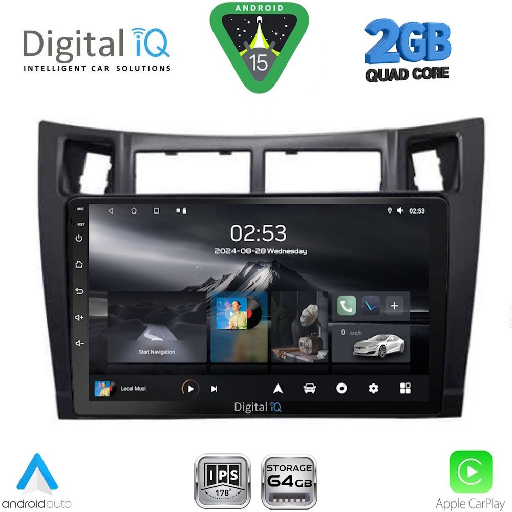 DIGITAL IQ RSD 1736BL_CPA (9inc) MULTIMEDIA TABLET for TOYOTA YARIS mod. 2006-2011 (BLACK)