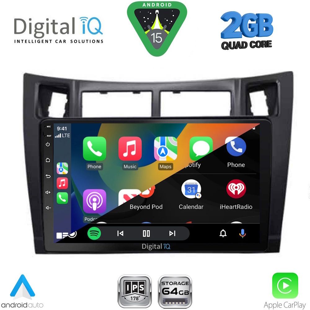 DIGITAL IQ RSD 1736BL_CPA (9inc) MULTIMEDIA TABLET for TOYOTA YARIS mod. 2006-2011 (BLACK) - immagine 2