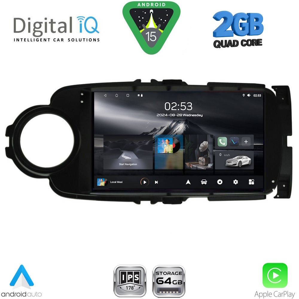 DIGITAL IQ RSD 1737BL_CPA (9inc) MULTIMEDIA TABLET for TOYOTA YARIS mod. 2011-2015 (BLACK)