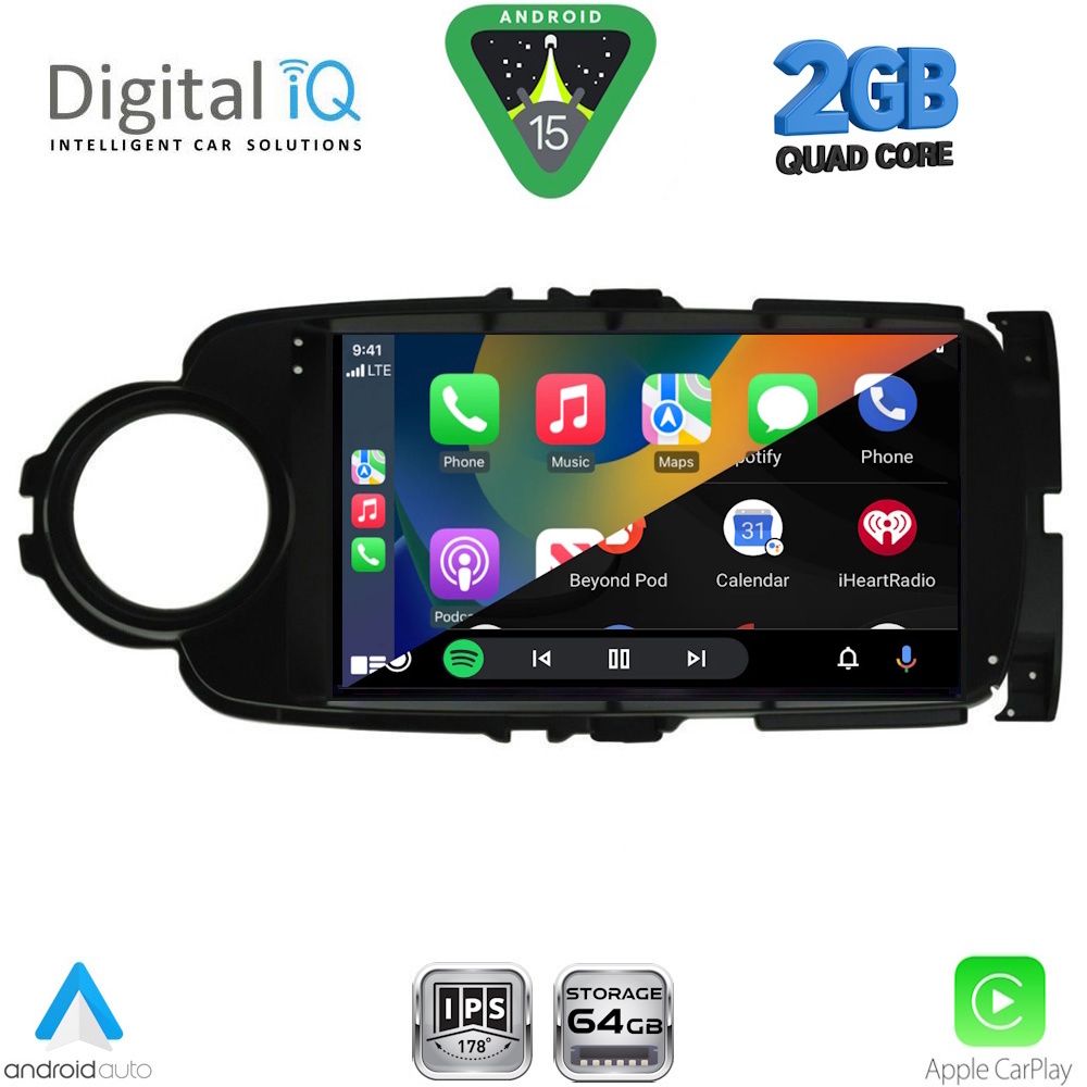 DIGITAL IQ RSD 1737BL_CPA (9inc) MULTIMEDIA TABLET for TOYOTA YARIS mod. 2011-2015 (BLACK) - immagine 2