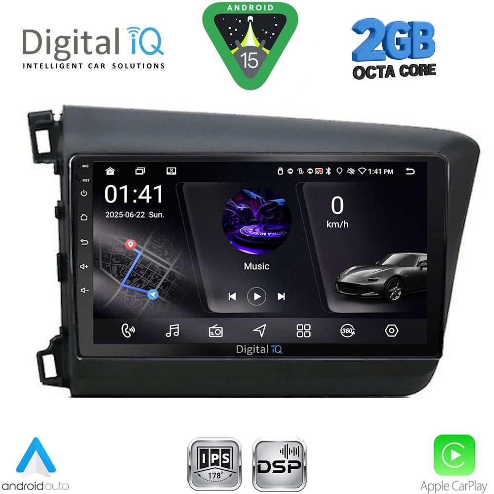 DIGITAL IQ RSF 41904D_CPA (9inc) MULTIMEDIA TABLET for HONDA CIVIC 4Doors mod. 2012-2016