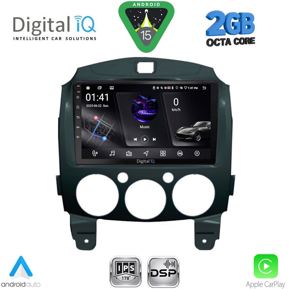 DIGITAL IQ RSF 4361_CPA (9inc) MULTIMEDIA TABLET for MAZDA 2 mod. 2007-2014