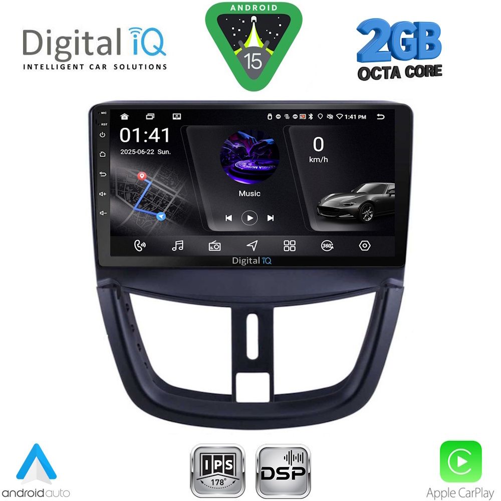 DIGITAL IQ RSF 4507_CPA (9inc) MULTIMEDIA TABLET for PEUGEOT 207 mod. 2007-2014