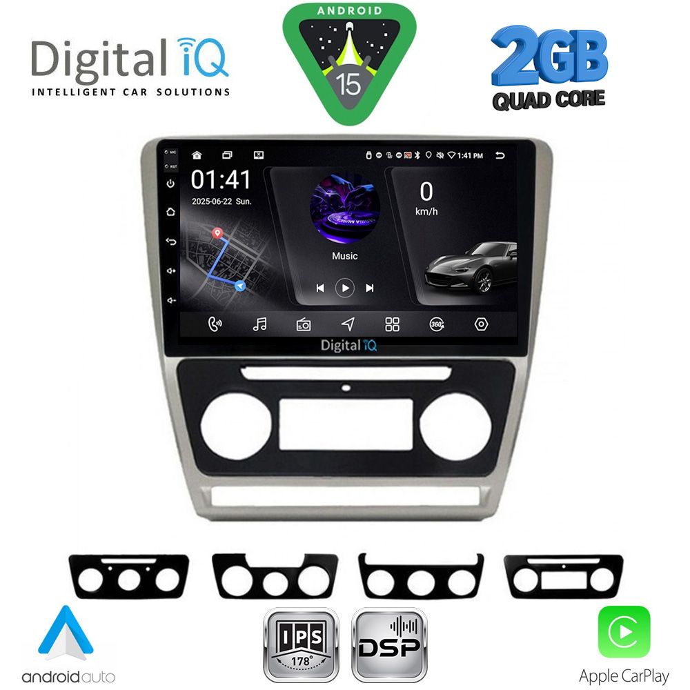 DIGITAL IQ RSF 4595SL_CPA (10inc) MULTIMEDIA TABLET for SKODA OCTAVIA 5 mod. 2005-2012 (SILVER)