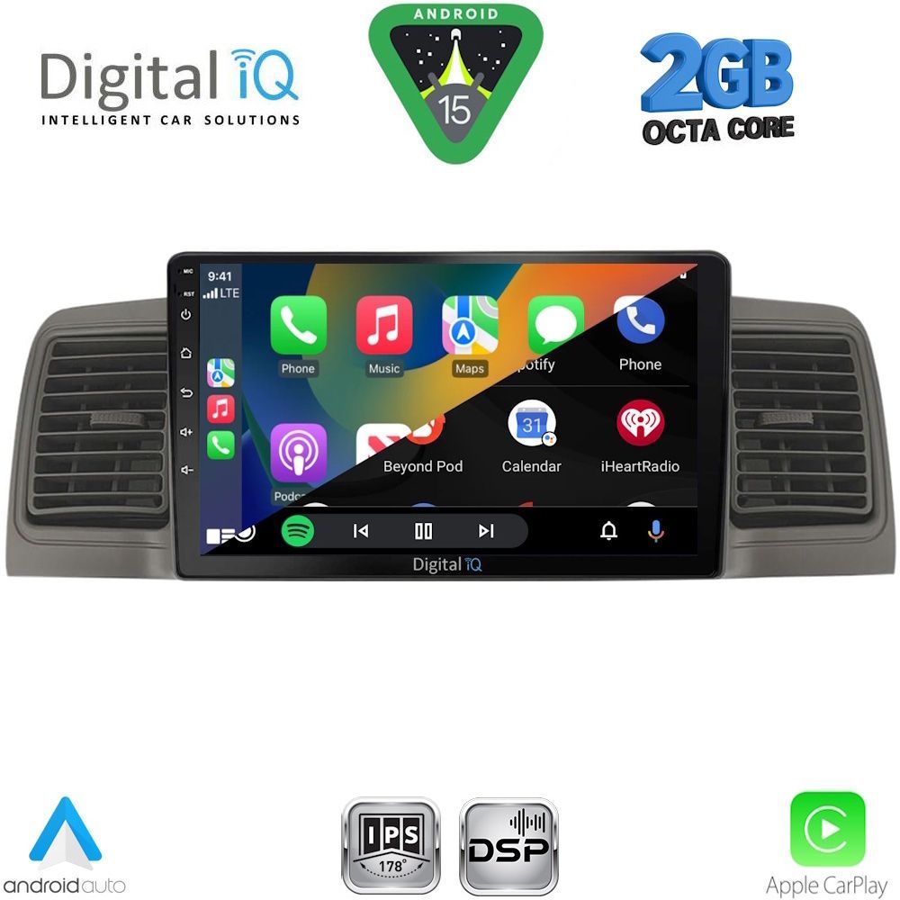 DIGITAL IQ RSF 4712GR_CPA (9inc) MULTIMEDIA TABLET for TOYOTA COROLLA mod. 2001-2006 (GREY) - immagine 2