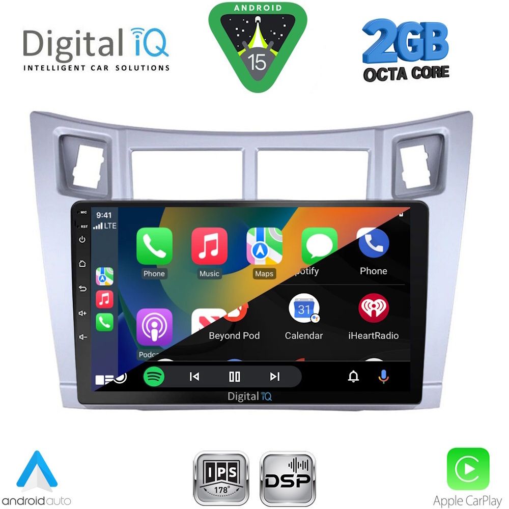 DIGITAL IQ RSF 4736SL_CPAA (9inc) MULTIMEDIA TABLET for TOYOTA YARIS mod. 2006-2011 (SILVER) - immagine 2