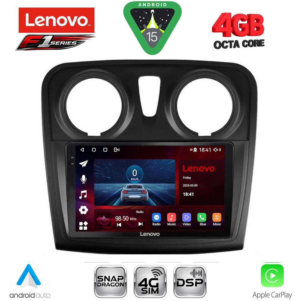 LENOVO SSQ 9108_CPA (9inc) MULTIMEDIA TABLET for DACIA LOGAN – SANDERO mod. 2012-2019