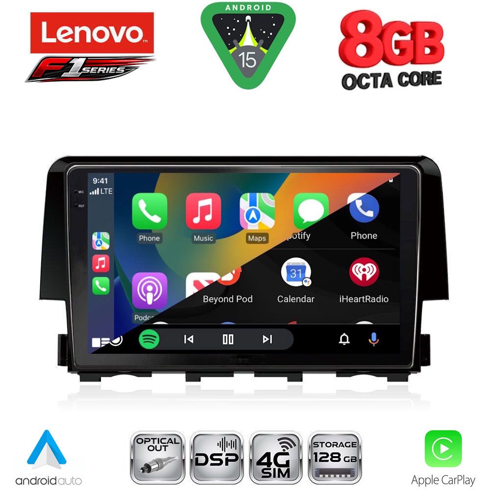 LENOVO SSR 10191_CPA (9inc) MULTIMEDIA TABLET for HONDA CIVIC mod. 2016-2021 - immagine 2
