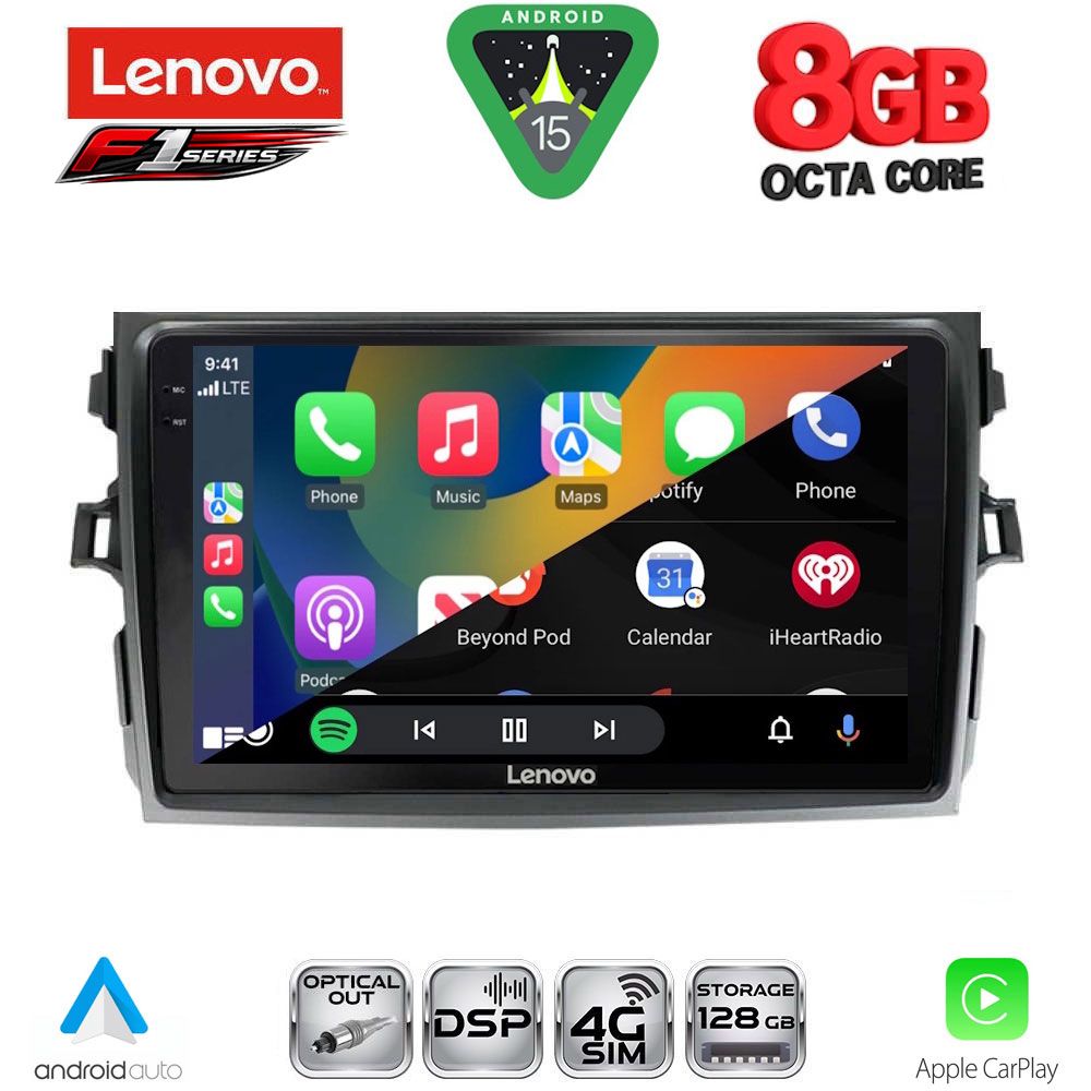 LENOVO SSR 10713_CPA (9inc) MULTIMEDIA TABLET for TOYOTA COROLLA 4D mod. 2006-2012 - immagine 2