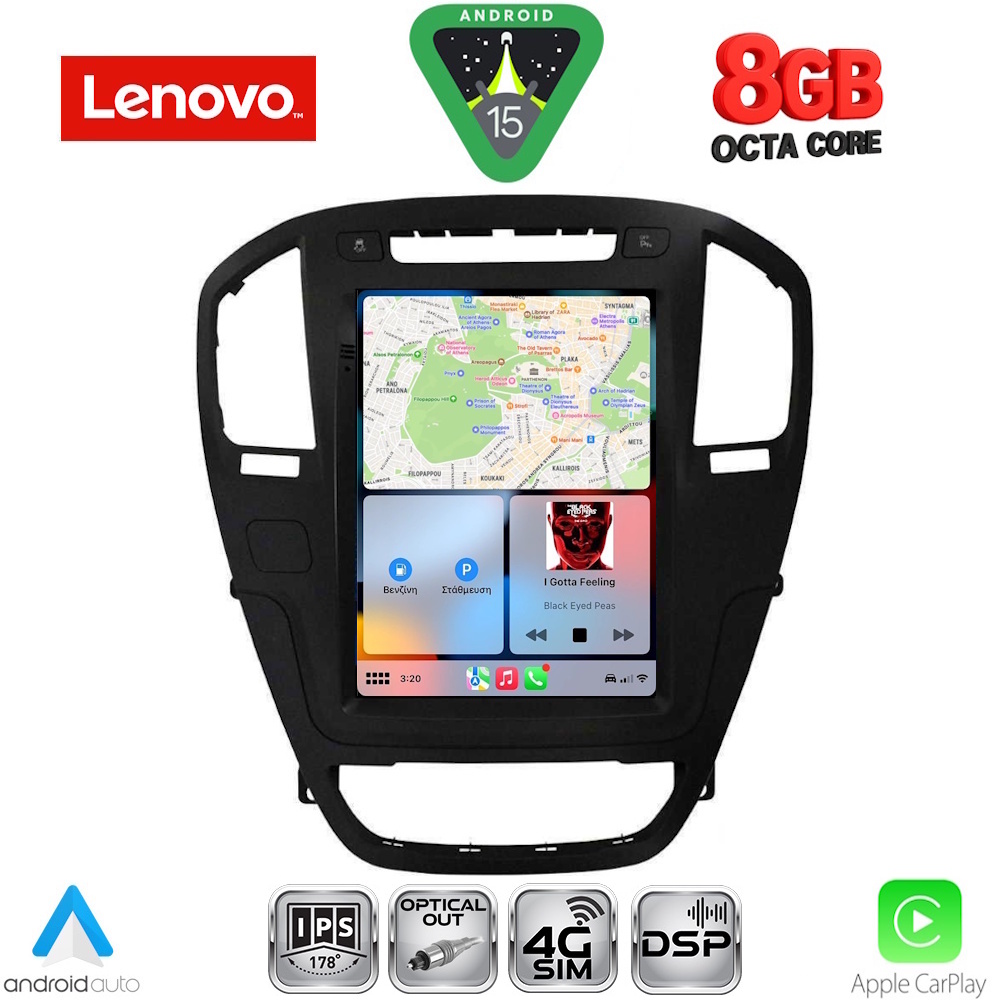 LENOVO SSW 10914BL_CPA TESLA STYLE for OPEL INSIGNIA mod. 2008-2013 (Black colour) - immagine 2