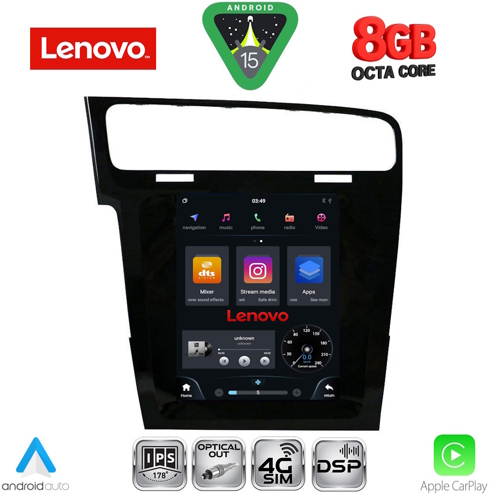 LENOVO SSW 10985_CPA TESLA STYLE for VW GOLF 7 mod. 2013-2021
