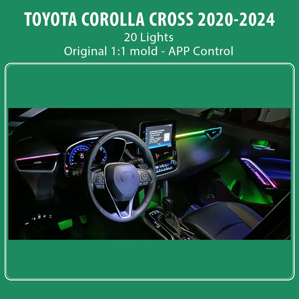 DIQ AMBIENT TOYOTA COROLLA CROSS (XD10) mod. 2020> (Digital iQ Ambient Light for TOYOTA COROLLA CROSS mod. 2020> with 20 Lights) - immagine 2