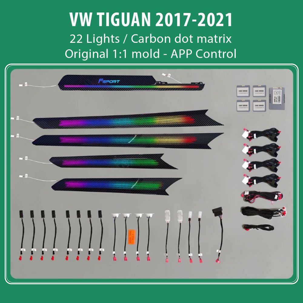 DIQ AMBIENT VW TIGUAN II (FK) mod. 2017-2024 (Digital iQ Ambient Light for VW Tiguan mod. 2017-2024 with 22 Lights)