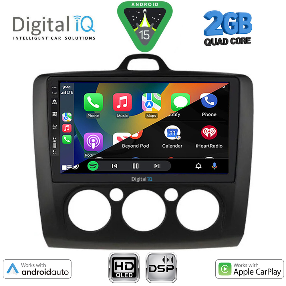 DIGITAL IQ BXC 3156BL_CPAA A/C (9inc) MULTIMEDIA TABLET for FORD FOCUS mod. 2005-2012 (BLACK) - immagine 2