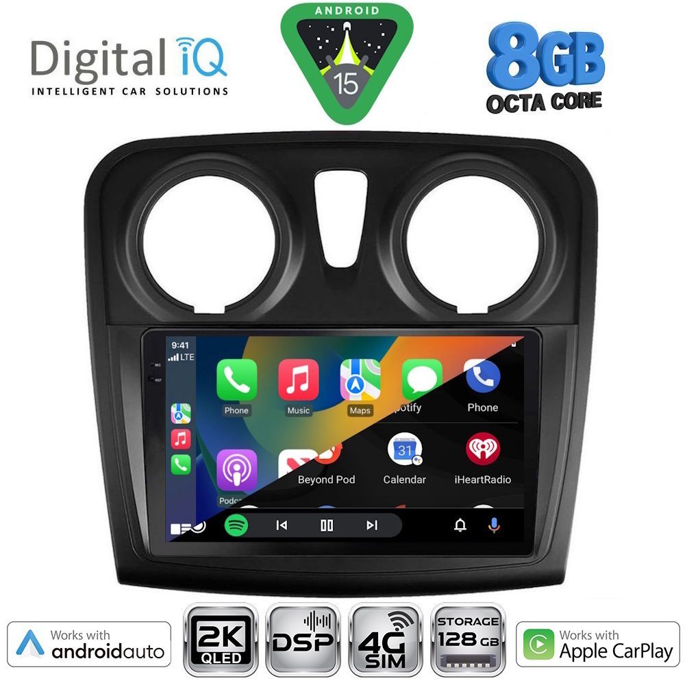 DIGITAL IQ BXF 11108_CPAA (9inc) MULTIMEDIA TABLET for DACIA LOGAN – SANDERO mod. 2012-2019 - immagine 2