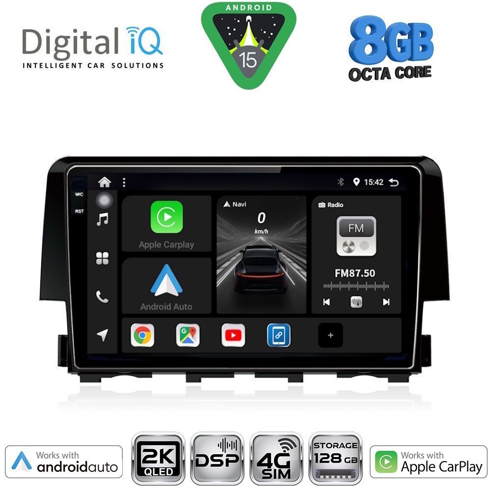 DIGITAL IQ BXF 11191_CPAA (9inc) MULTIMEDIA TABLET for HONDA CIVIC mod. 2016-2021