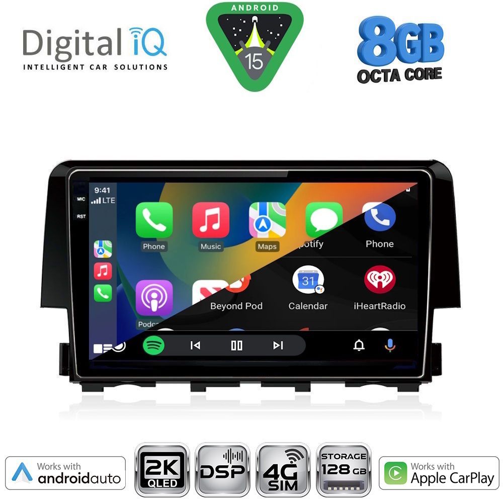 DIGITAL IQ BXF 11191_CPAA (9inc) MULTIMEDIA TABLET for HONDA CIVIC mod. 2016-2021 - immagine 2