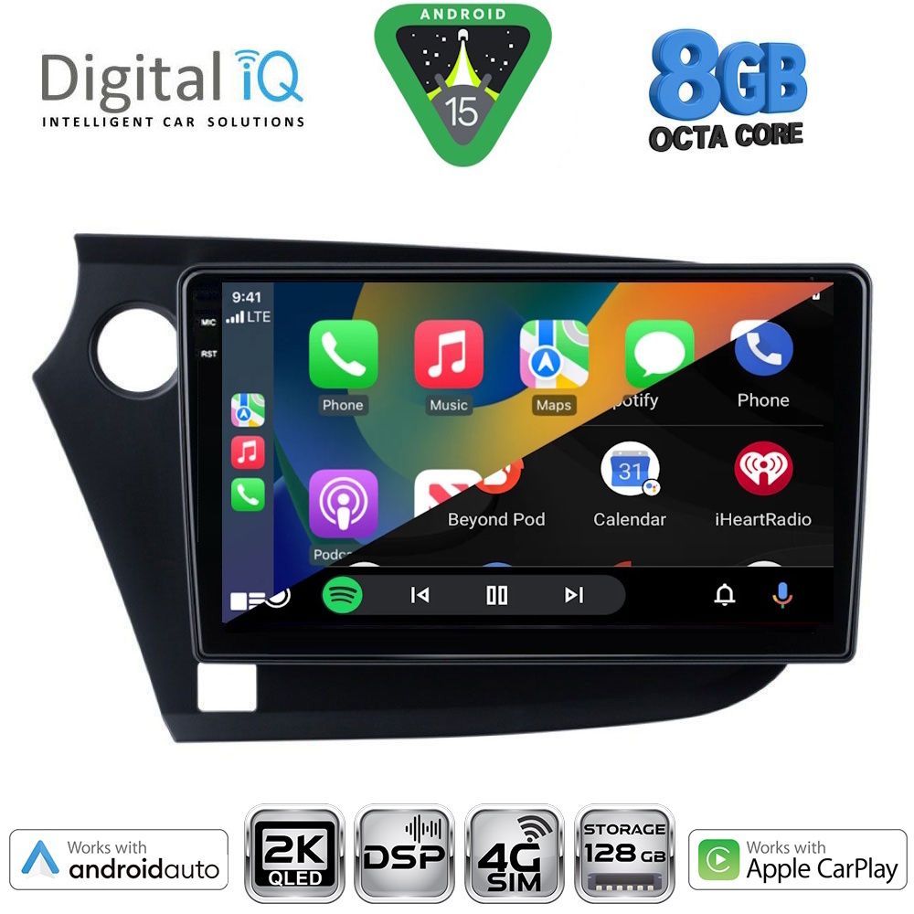DIGITAL IQ BXF 11205_CPAA (9inc) MULTIMEDIA TABLET for HONDA INSIGHT mod. 2009-2014 - immagine 2