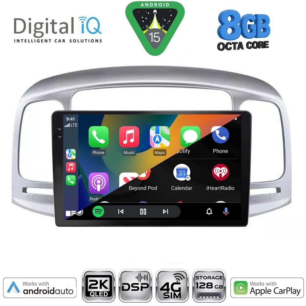 DIGITAL IQ BXF 11249SL_CPAA (9inc) MULTIMEDIA TABLET for HYUNDAI ACCENT mod. 2005-2012 (SILVER) - immagine 2