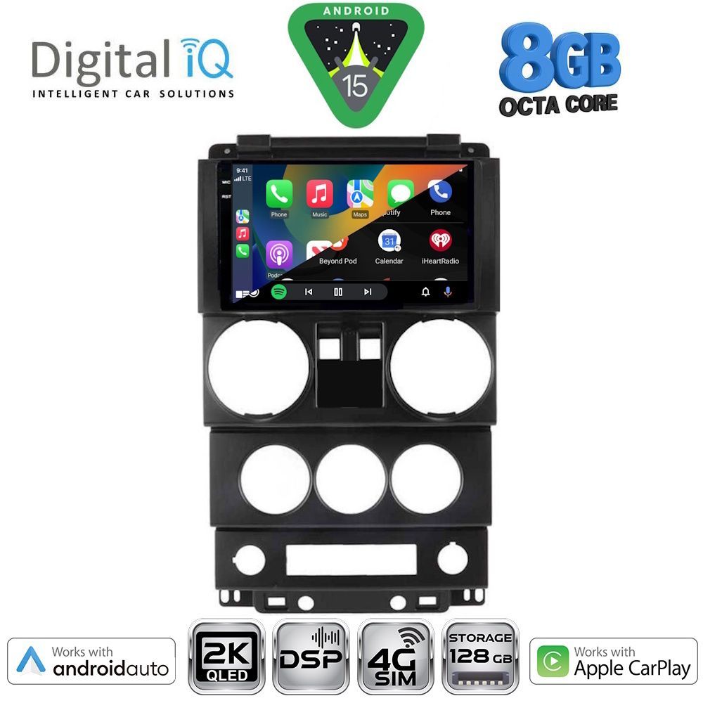 DIGITAL IQ BXF 11293_CPAA (9inc) MULTIMEDIA TABLET for JEEP WRANGLER mod. 2006-2011 - immagine 2