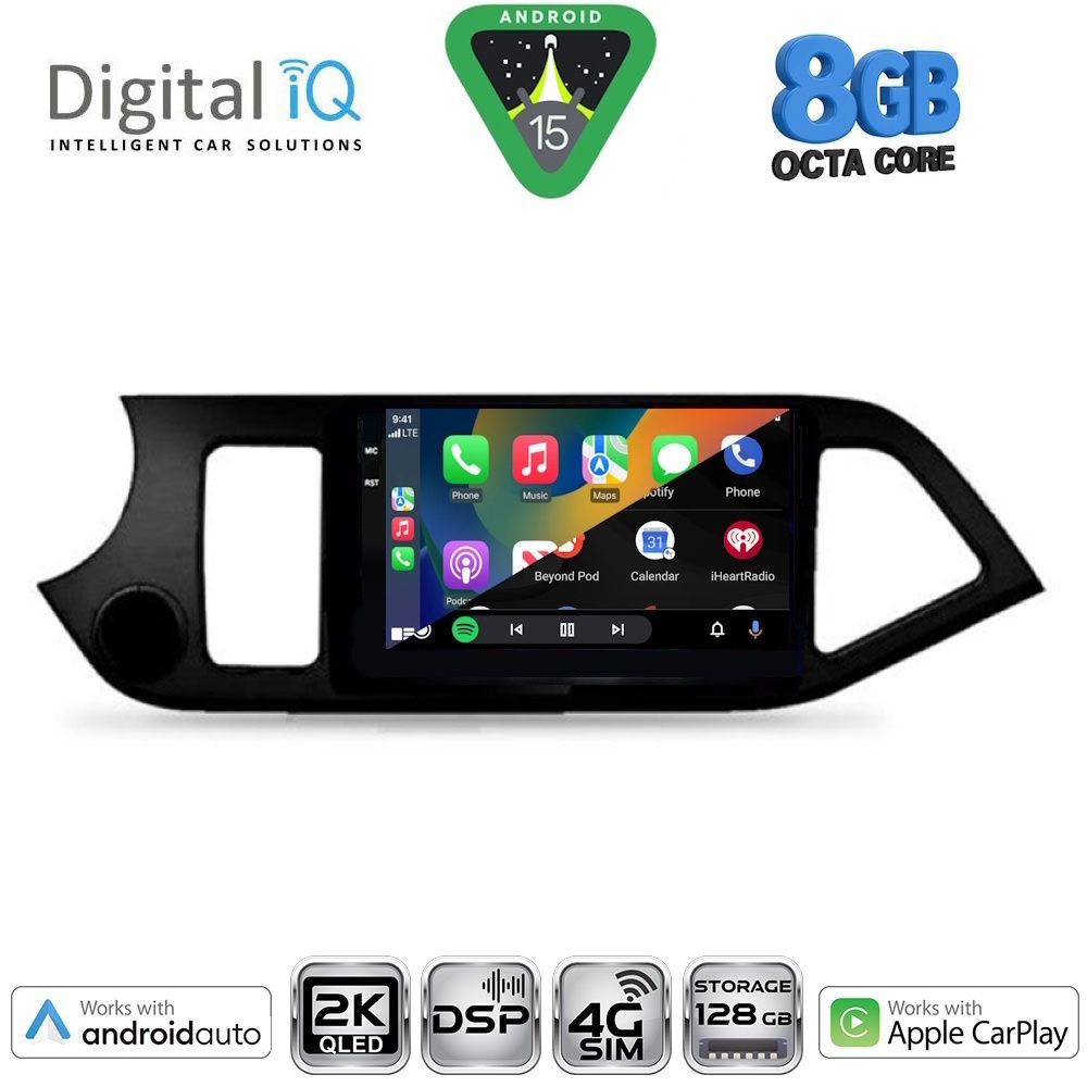 DIGITAL IQ BXF 11308_CPAA (9inc) MULTIMEDIA TABLET for KIA PICANTO mod. 2011-2017 - immagine 2