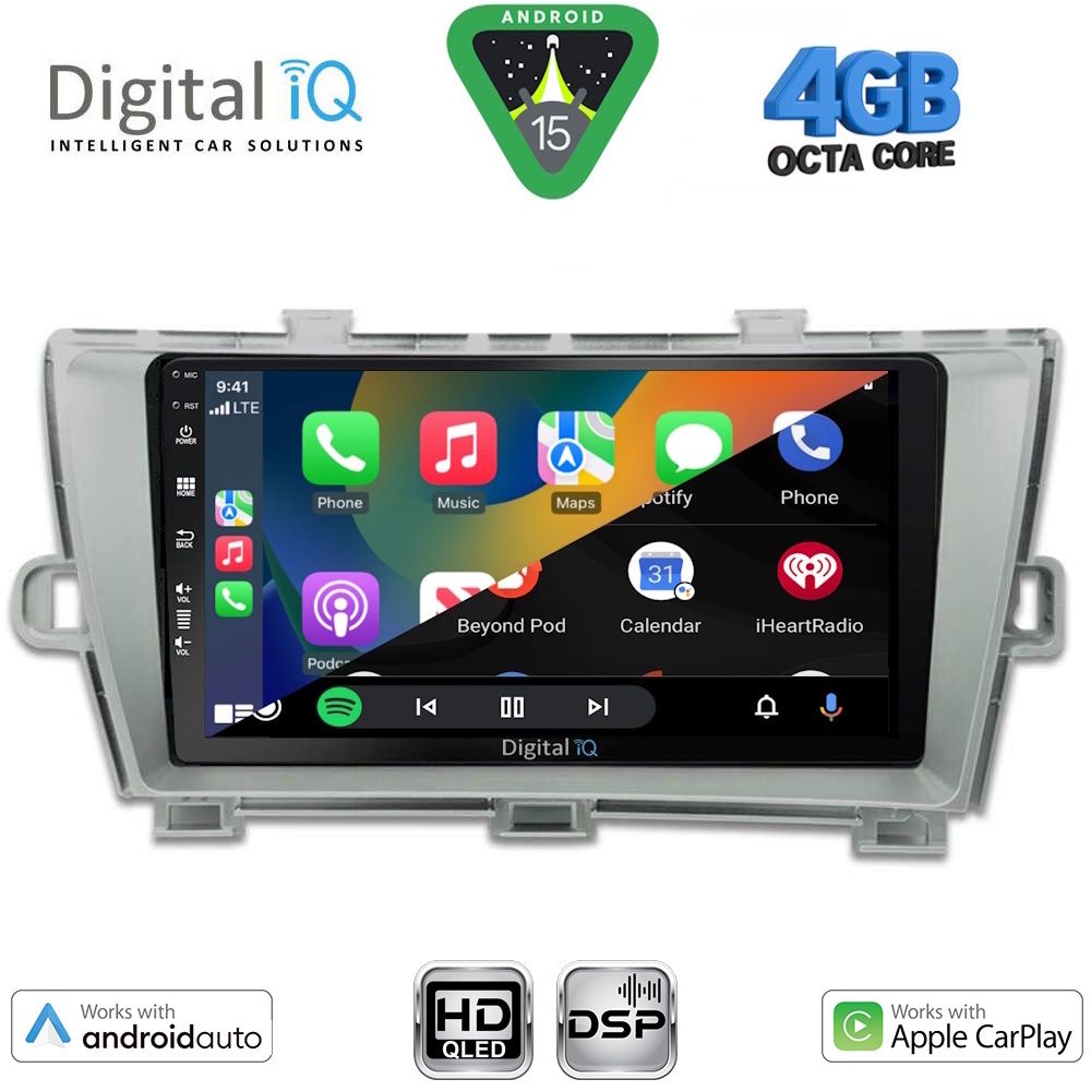 DIGITAL IQ BXF 16726_CPAA (9inc) MULTIMEDIA TABLET for TOYOTA PRIUS mod. 2009-2015 - immagine 2