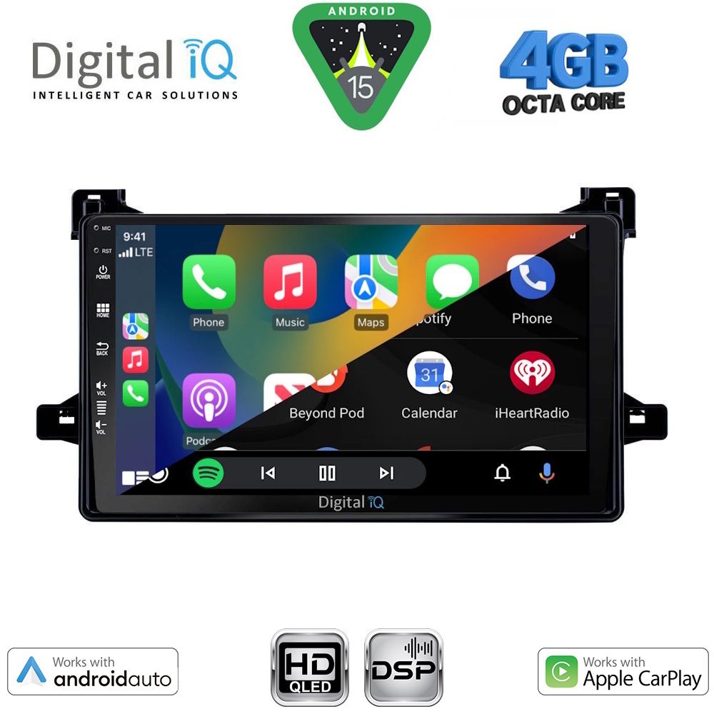 DIGITAL IQ BXF 16727_CPAA (9inc) MULTIMEDIA TABLET for TOYOTA PRIUS mod. 2016-2020 - immagine 2