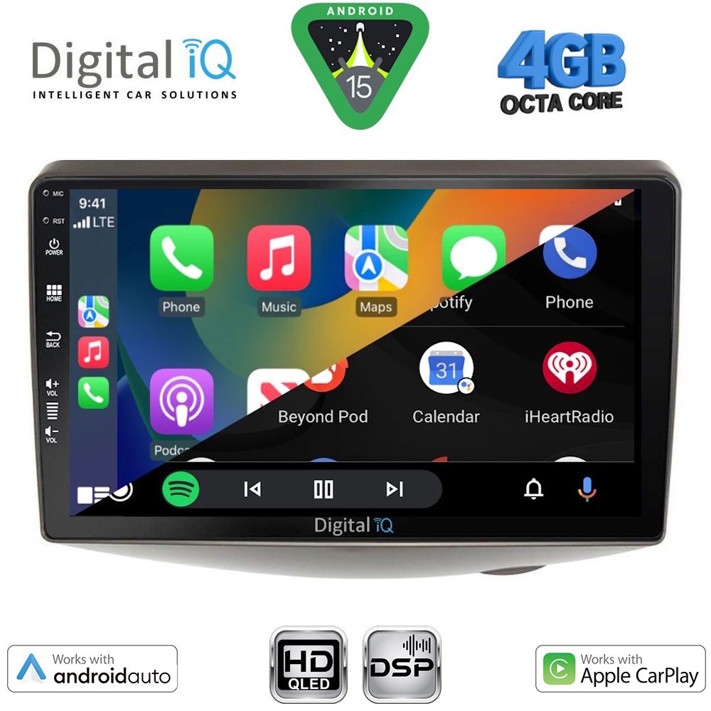 DIGITAL IQ BXF 16735_CPAA (9inc) MULTIMEDIA TABLET for TOYOTA YARIS mod. 1999-2006 - immagine 2