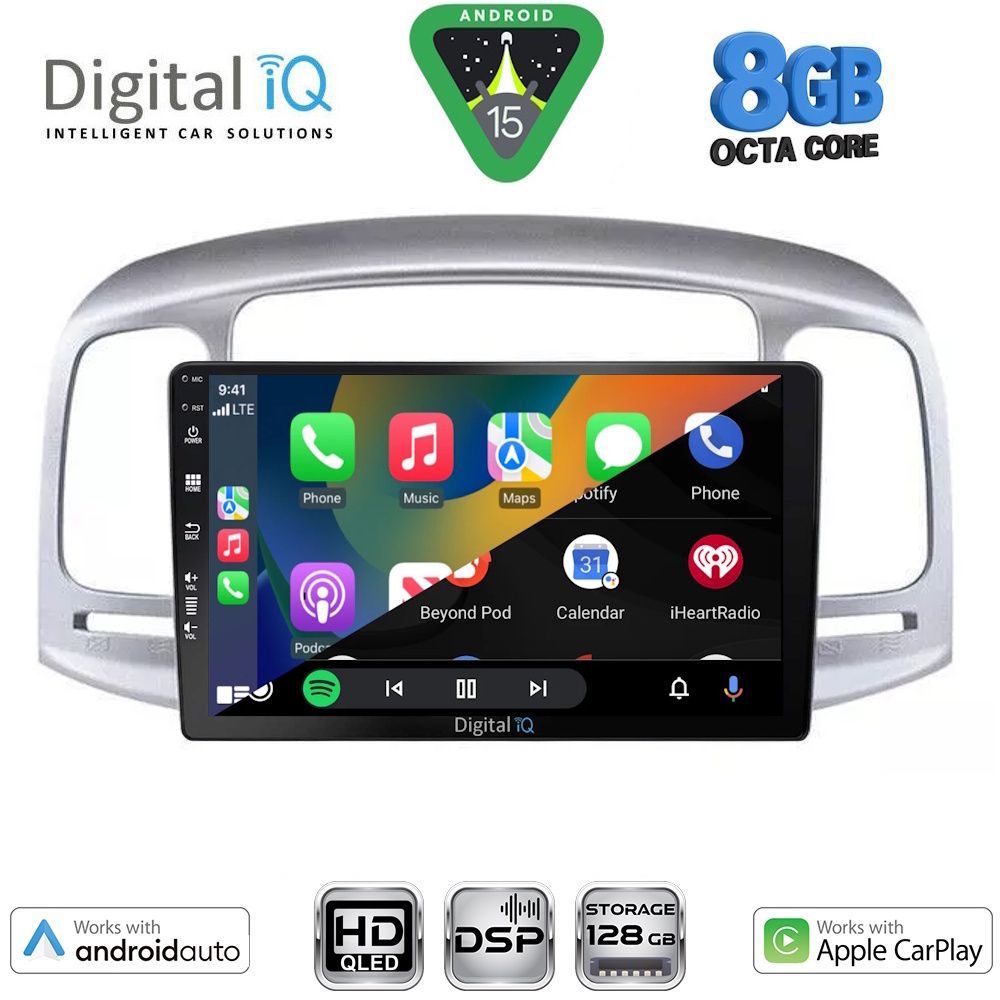 DIGITAL IQ BXF 7249SL_CPAA (9inc) MULTIMEDIA TABLET for HYUNDAI ACCENT mod. 2005-2012 (SILVER) - immagine 2
