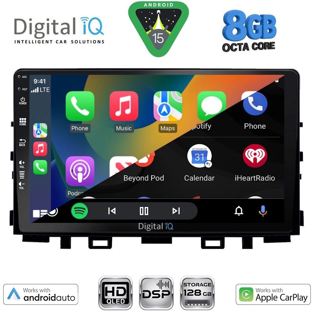 DIGITAL IQ BXF 7316_CPAA (9inc) MULTIMEDIA TABLET for KIA RIO mod. 2018-2026 – STONIC mod. 2017-2026 - immagine 2