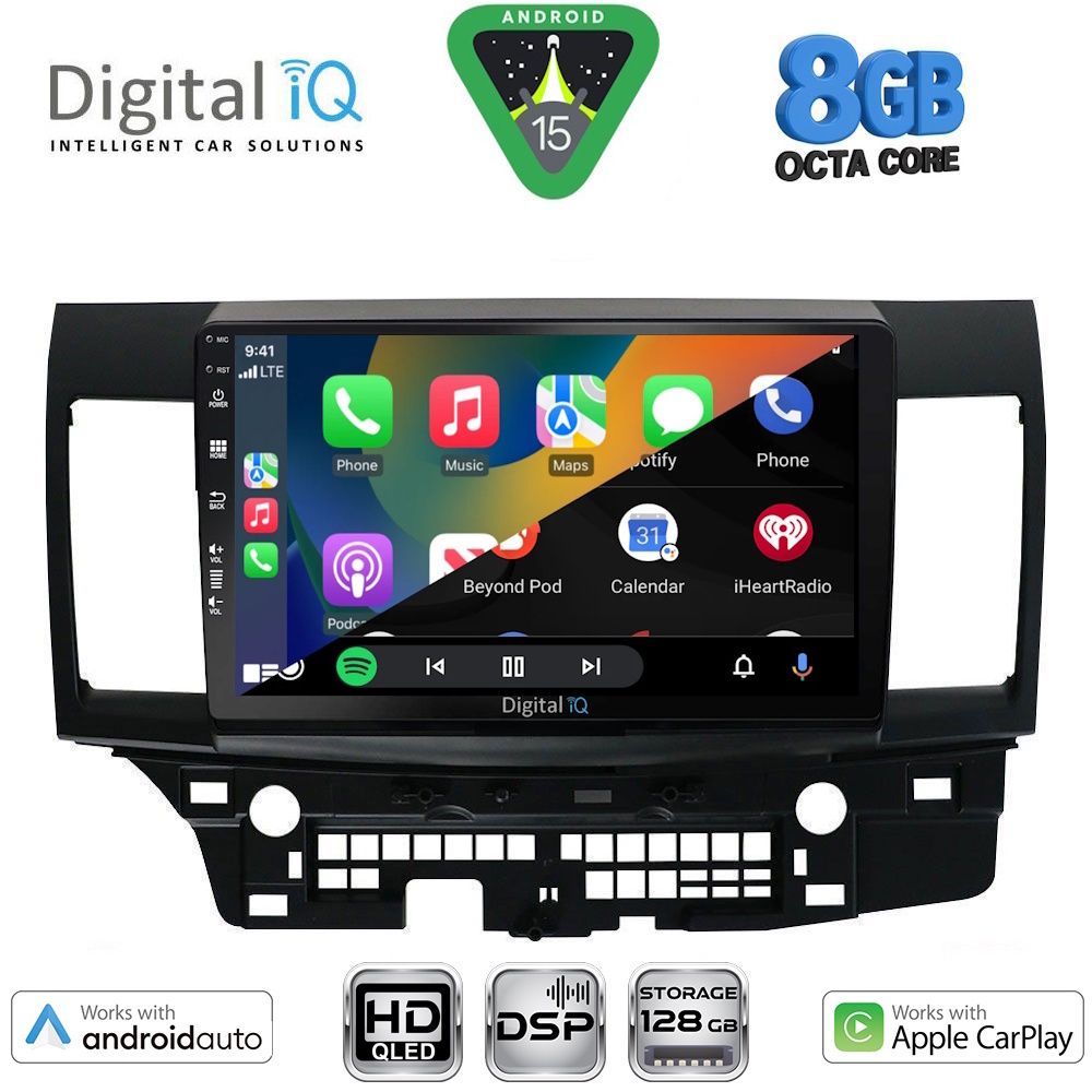 DIGITAL IQ BXF 7434_CPAA (10inc) MULTIMEDIA TABLET for MITSUBISHI LANCER mod. 2008-2017 - immagine 2