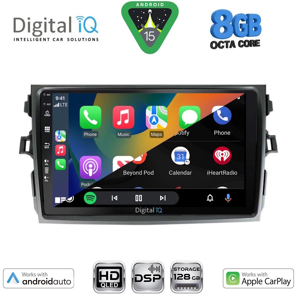 DIGITAL IQ BXF 7713_CPAA (9inc) MULTIMEDIA TABLET for TOYOTA COROLLA 4D mod. 2006-2012 - immagine 2