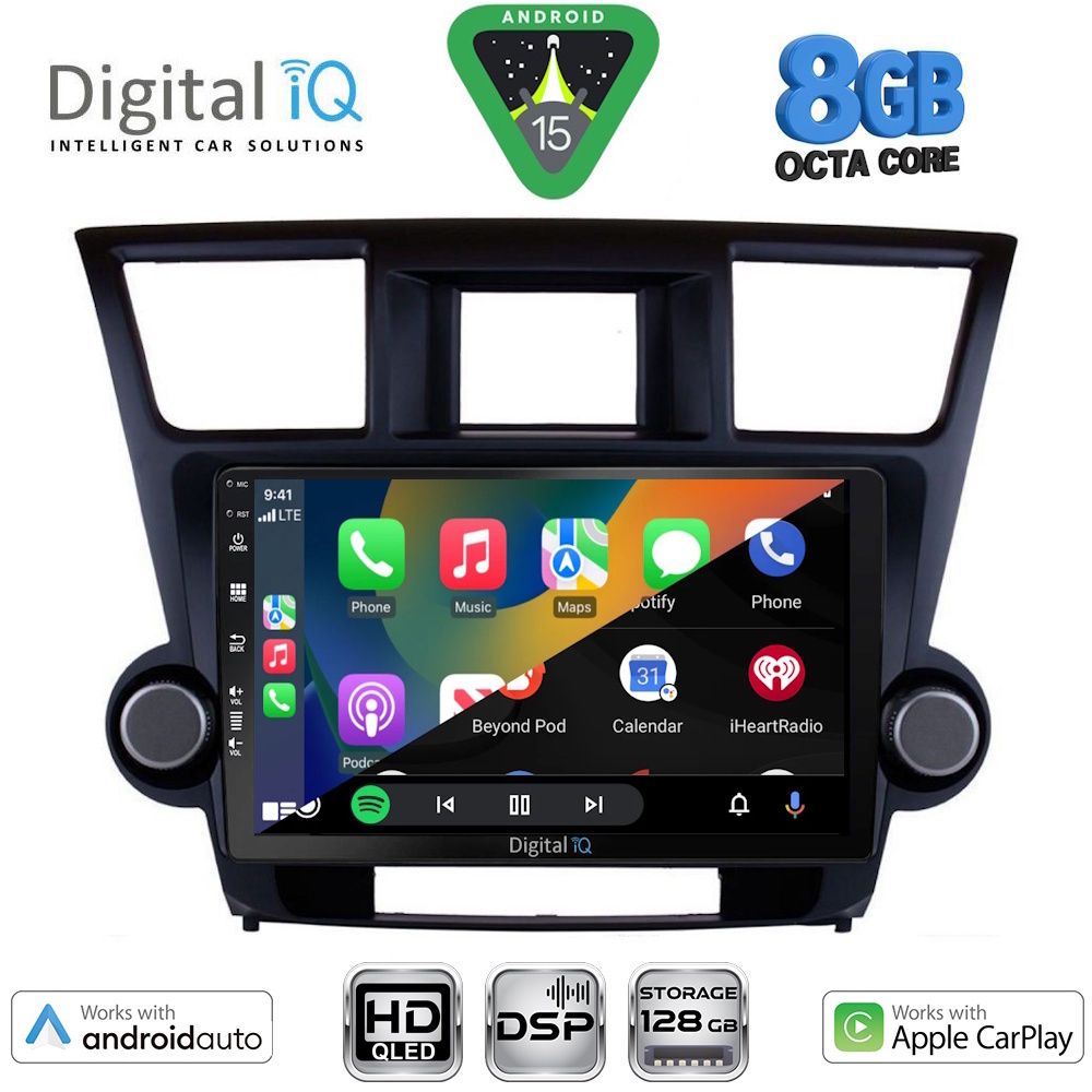 DIGITAL IQ BXF 7719_CPAA (10inc) MULTIMEDIA TABLET for TOYOTA HIGHLANDER mod. 2008-2015 - immagine 2