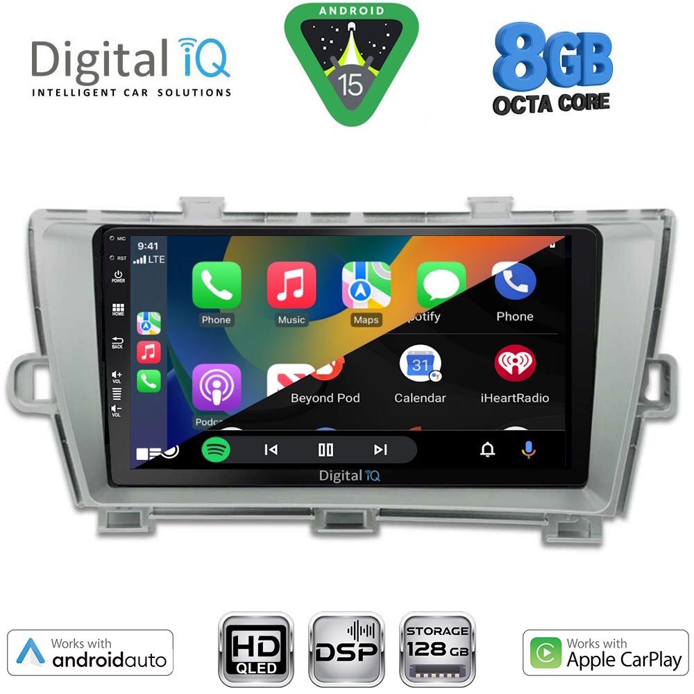 DIGITAL IQ BXF 7726_CPAA (9inc) MULTIMEDIA TABLET for TOYOTA PRIUS mod. 2009-2015 - immagine 2
