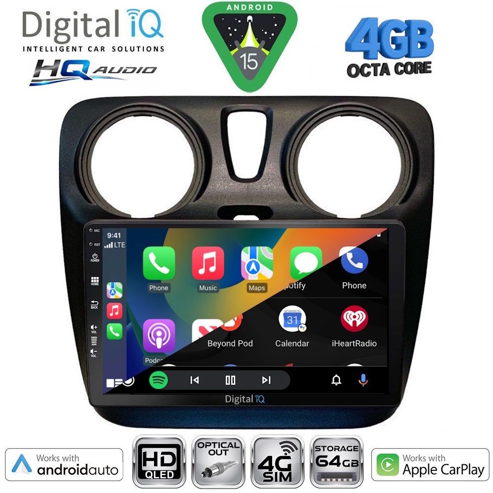 DIGITAL IQ BXK 19112_CPAA (9inc) MULTIMEDIA TABLET for DACIA DOKKER mod. 2012-2022 - immagine 2
