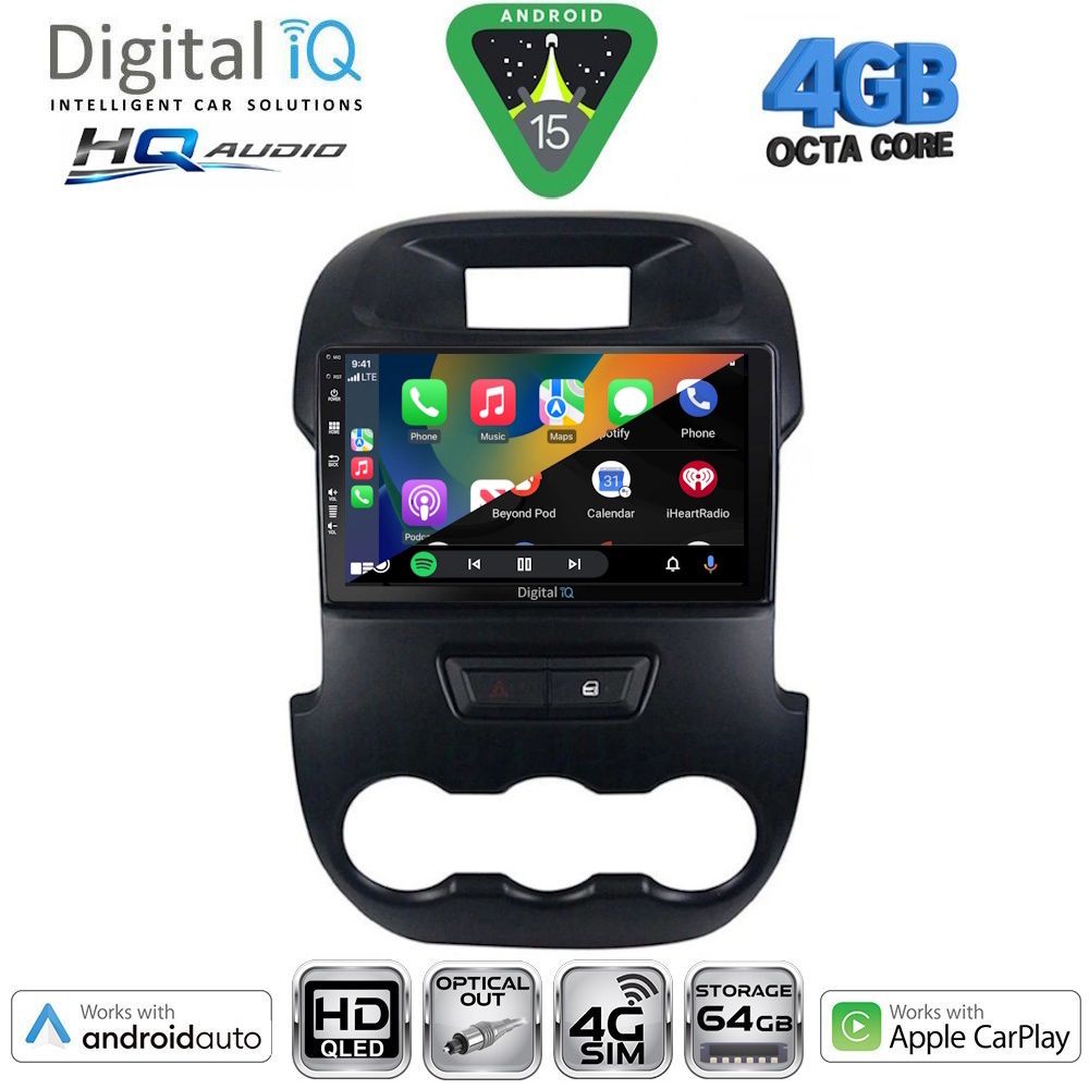 DIGITAL IQ BXK 19171_CPAA (9inc) MULTIMEDIA TABLET for FORD RANGER mod. 2011-2015 - immagine 2