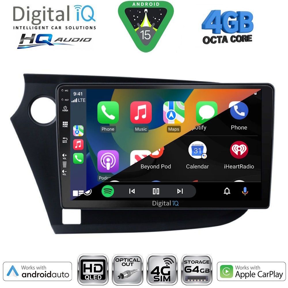 DIGITAL IQ BXK 19205_CPAA (9inc) MULTIMEDIA TABLET for HONDA INSIGHT mod. 2009-2014 - immagine 2