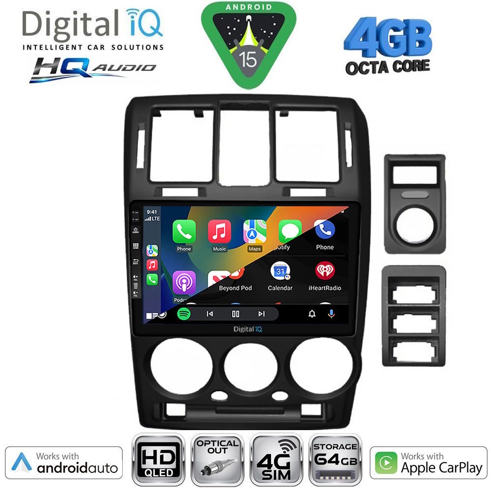 DIGITAL IQ BXK 19222BL_CPAA (9inc) MULTIMEDIA TABLET for HYUNDAI GETZ mod. 2002-2011 (BLACK) - immagine 2